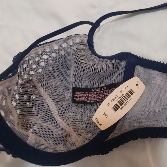 NWT Victoria's Secret Dream Angels Unlined Demi 34C - Navy - Picture 2 of 6